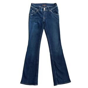 VTG Hudson Jeans Women's 28L Blue Vintage Bootcut Low rise Y2K 90s Made in USA